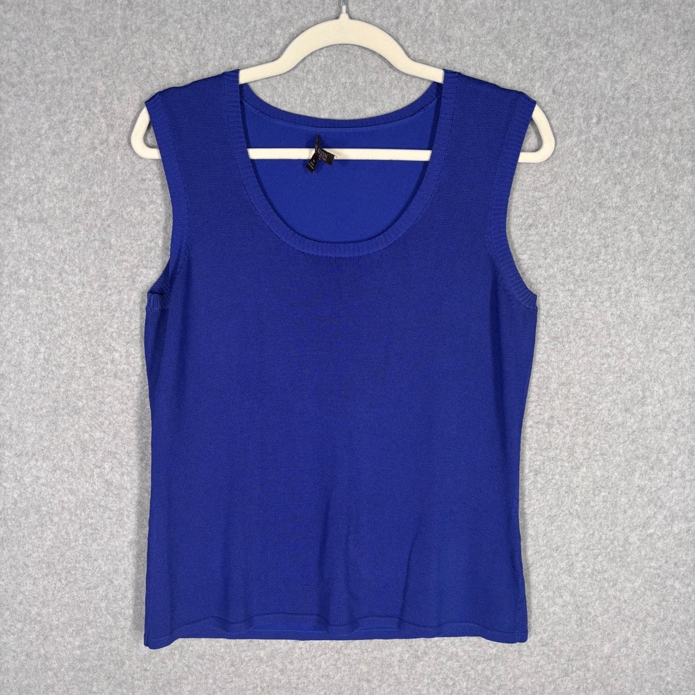 Anne Klein Shell Knit Tank Top Sweater Medium Minimalist Career Quiet‎ Luxury